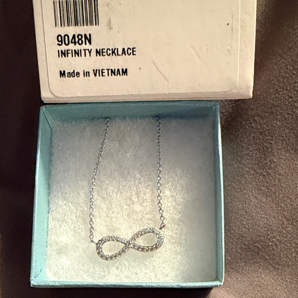 Touchstone Crystal Silver Infinity Necklace